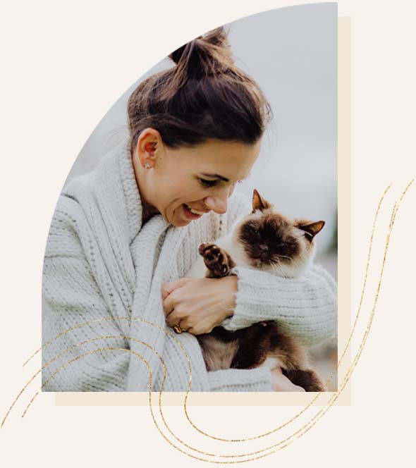 mit-Katze Kuscheln mit Katze